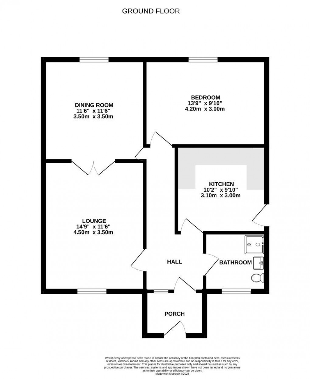 Floorplan for Douglas Bank Drive, Springfield, Wigan, WN6 7NH