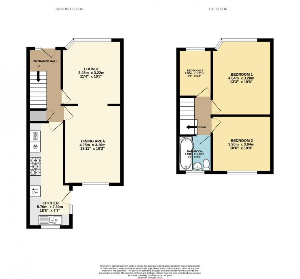 Floorplan for Lessingham Avenue, Swinley, Wigan, WN1 2HU