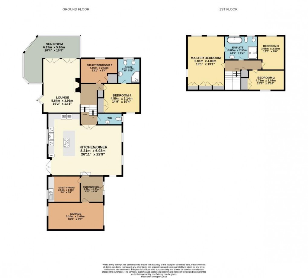 Floorplan for Millside, Mill Lane, Parbold, Wigan, WN8 7NW