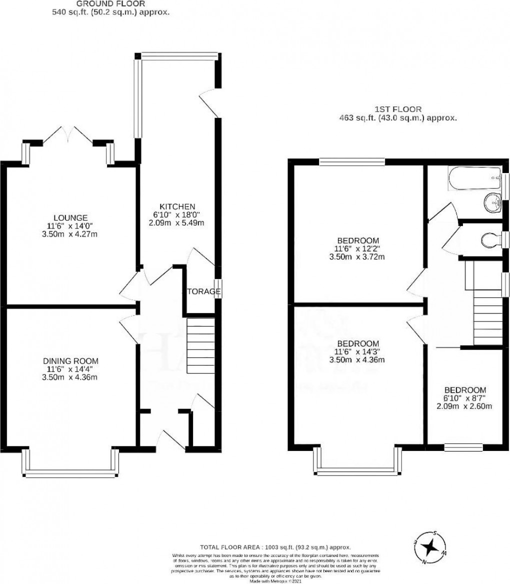 Floorplan for Whelley, Wigan, WN2 1DA