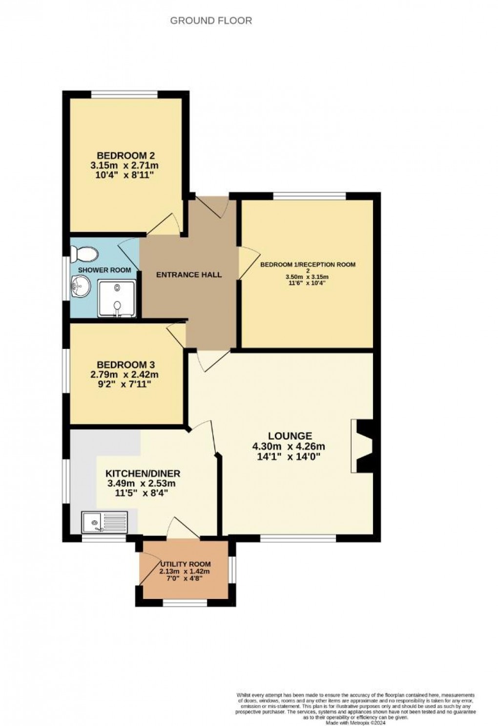 Floorplan for Edinburgh Drive, Hindley Green, Wigan, WN2 4HL