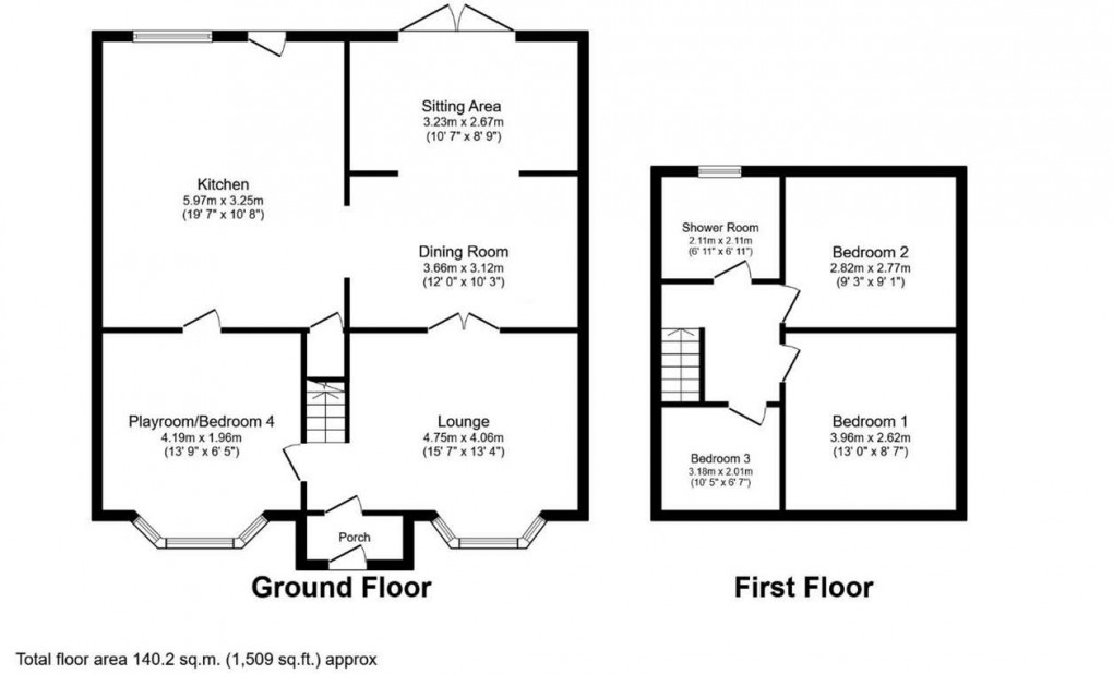 Floorplan for Severn Drive, Hindley Green, Wigan, WN2 4TW