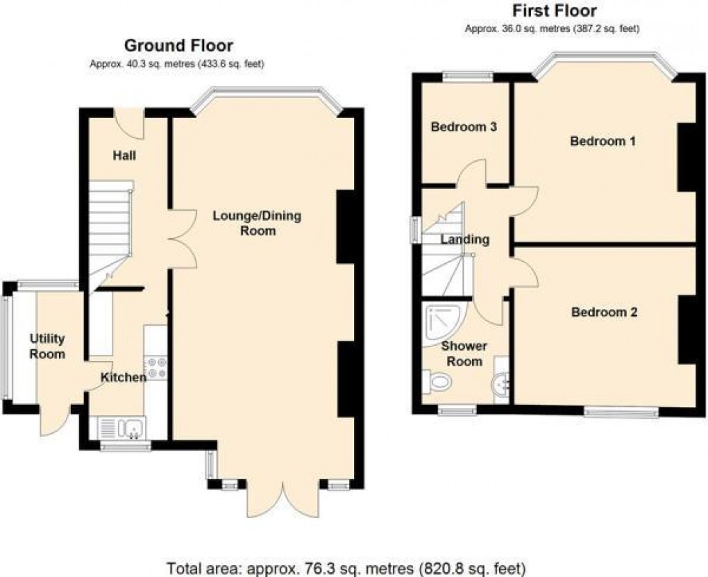 Floorplan for Wynard Avenue, Whelley, Wigan, WN1 3NS