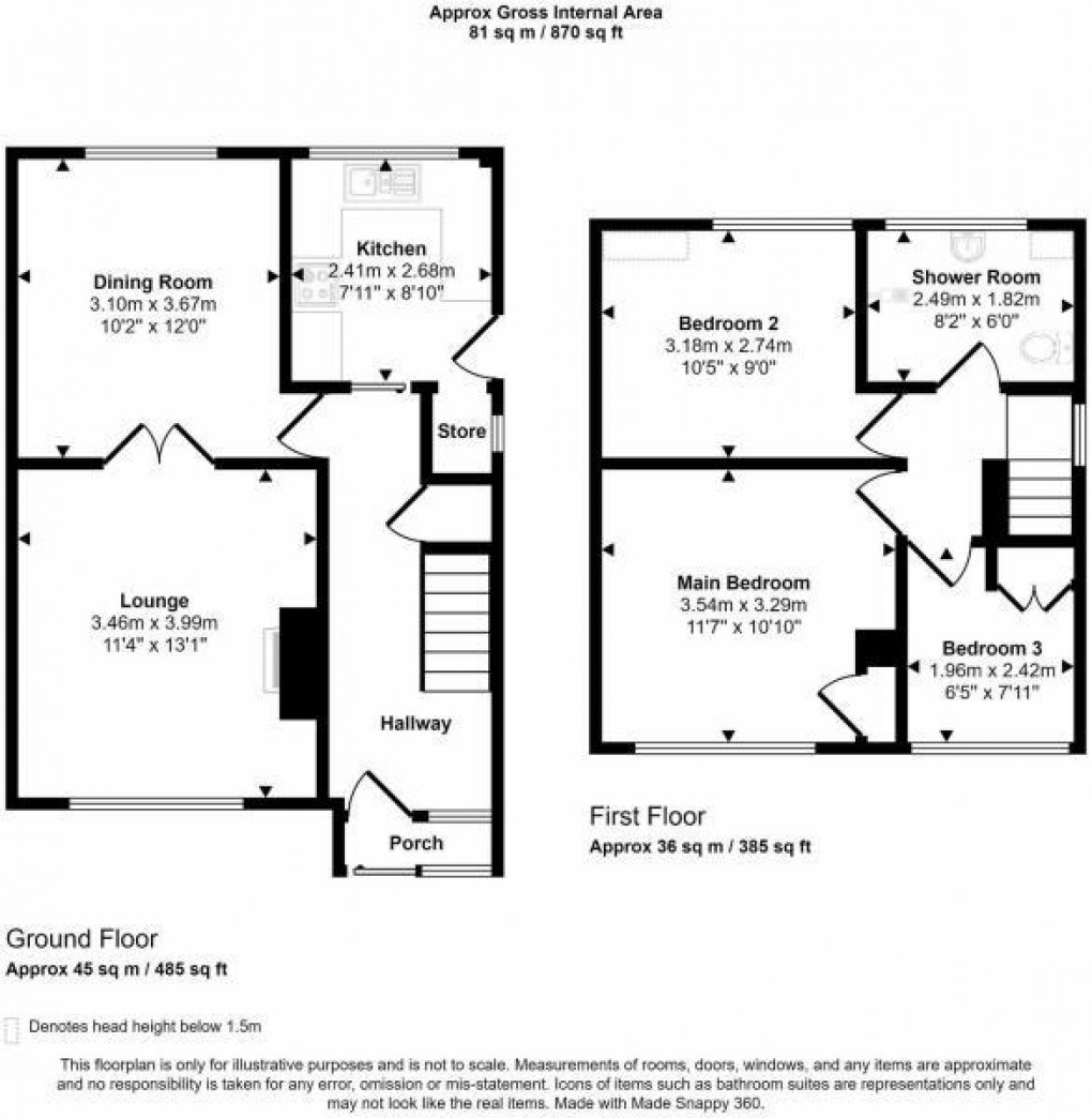 Floorplan for Cromer Road, Goose Green, Wigan, WN3 6RH